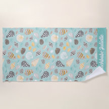 Elegant mönstrad Seashells på mynta