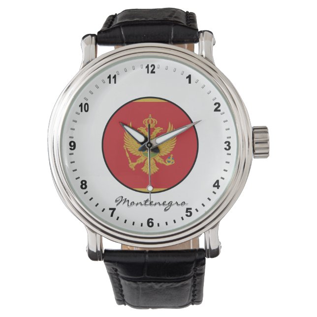 Elegant Montenegro Watch & Montenegro Flagga Armbandsur (Framsida)