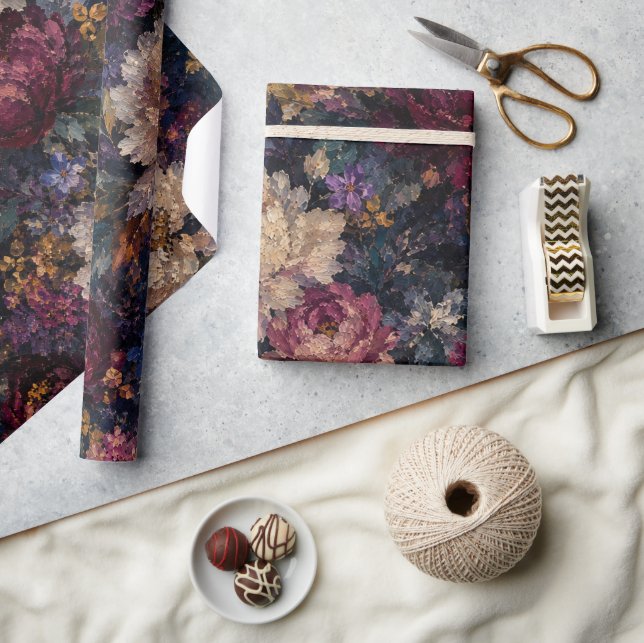 Elegant Moody Blommig gotisk presentförpackning  Presentpapper (Hantverk)