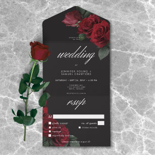 Elegant Moody Middag i Röd ros Bröllop