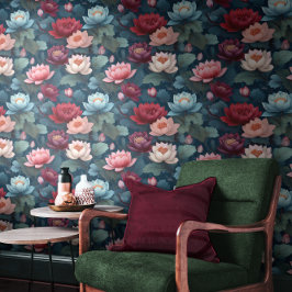 Elegant Moody Modern Lotus Flower Mönster