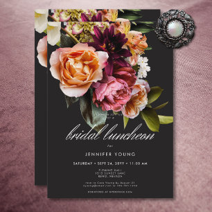 Elegant Moody Möhippa för Burgundy & Rosa Blommigt Inbjudningar
