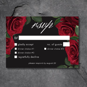 Elegant Moody Röd ros Blommigt Innerdag för OSA Kort