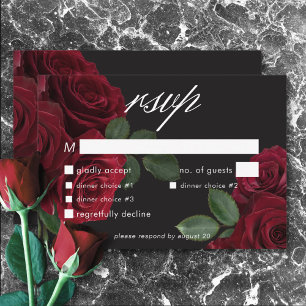Elegant Moody Röd ros Blommigt Innerdag för  OSA Kort