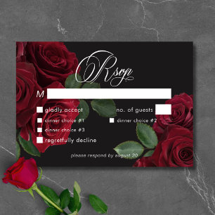 Elegant Moody Röd ros Blommigt Innerdag för OSA Kort