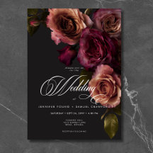 Elegant Moody utmatat rost och Burgundy Blommigt B