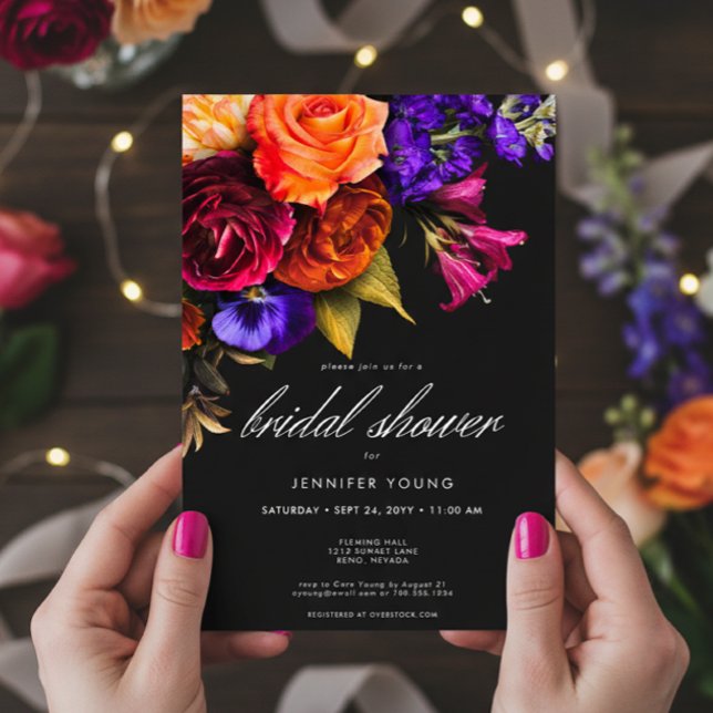 Elegant Moody Vibrant Harvest Möhippa Inbjudningar (Elegant Moody Vibrant Harvest Bridal Shower Invitation)