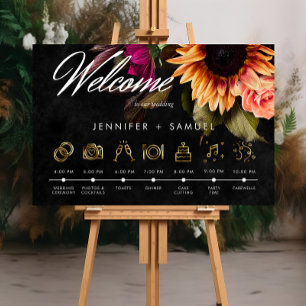 Elegant Moody Vibrant Sunset Blommigt Order of Eve Poster