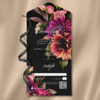 Elegant Moody Vibrant Sunset Blommigt QR-kod