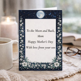 Elegant Moon Floral Mother’s Day Card from Son Kort