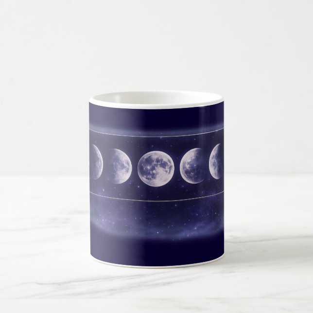 Elegant Moon Phases Galaxy Pattern Coffee Mug Kaffemugg (Center)