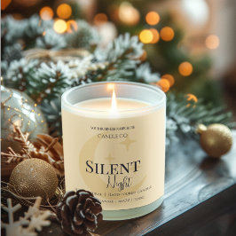 Elegant Moon & Stars Custom Holiday Candle Label Fyrkantigt Klistermärke