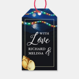 Elegant Moonlit Beach Wedding Favor Presentetikett