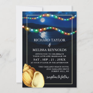 Elegant Moonlit Beach Wedding Inbjudningar
