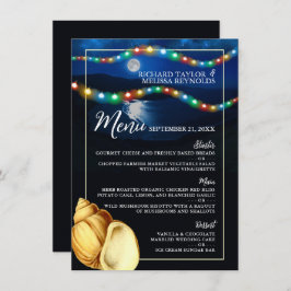 Elegant Moonlit Beach Wedding Menu Meny