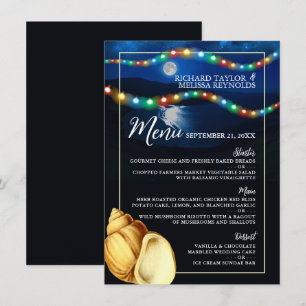 Elegant Moonlit Beach Wedding Menu Meny