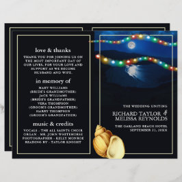 Elegant Moonlit Beach Wedding Program