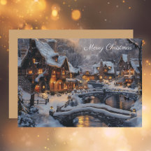 Elegant Moonlit Winter Village God jul