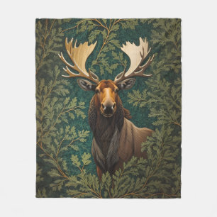 Elegant Moose William Morris Inspired Fleecefilt