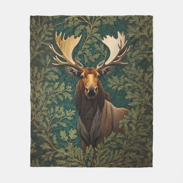 Elegant Moose William Morris Inspired Fleecefilt (Framsidan)