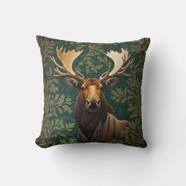 Elegant Moose William Morris Inspired Kudde (Framsida)