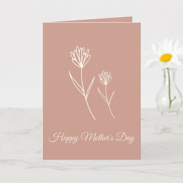 Elegant Mor-dagen Dammtrosa Enkla Blommor Kort (Liten växt)