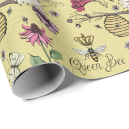 Elegant Mor-dagen Drottningbi Gul Blomma Presentpapper