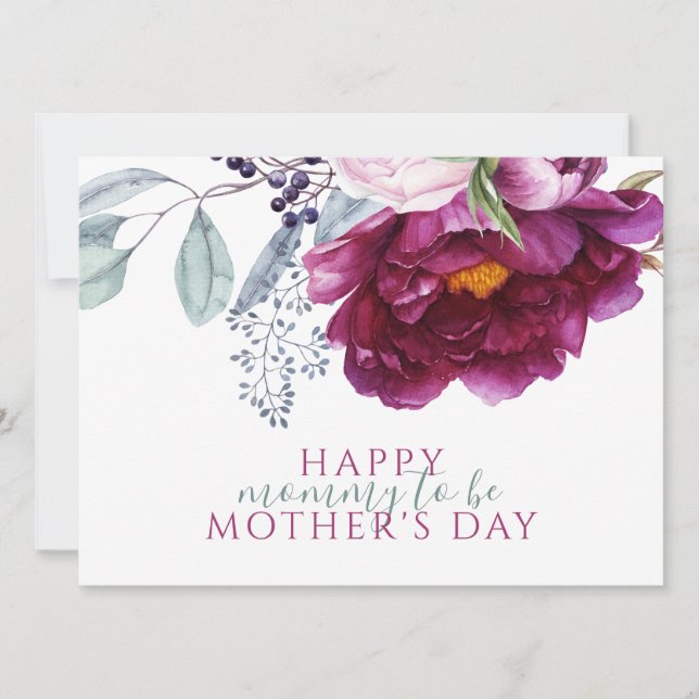 Elegant Mor-dagen Mamma På Väg Blommig (Framsida)