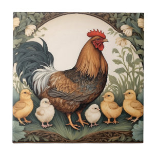 Elegant Mor HEN med Chickar Kakelplatta