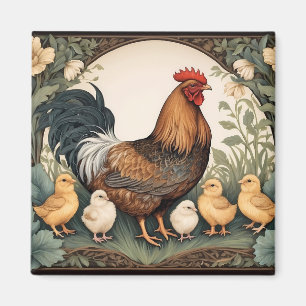 Elegant Mor HEN med Chickar Magnet