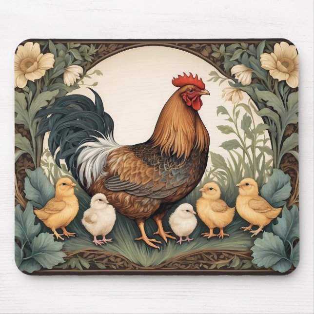 Elegant Mor HEN med Chickar Musmatta (Framsidan)