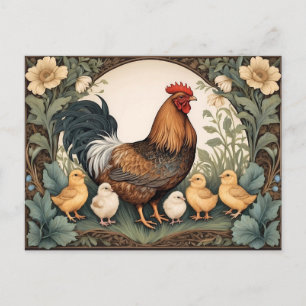 Elegant Mor HEN med Chickar Vykort