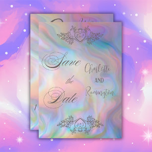 Elegant Mor-of-Pearl Colorful Save the Date Inbjudningar