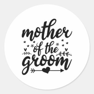 Elegant Mor vid Bröllop Giftermål Mamma i Groom Runt Klistermärke