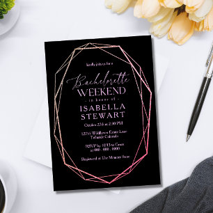 Elegant Mörk Aestesisk Chic Geometric Bachelorette Inbjudningar