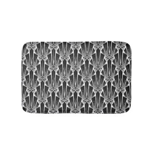 Elegant mörk art deo abstrakt geometric inslag badrumsmatta
