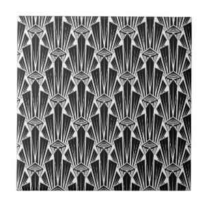 Elegant mörk art deo abstrakt geometrisk inslag kakelplatta