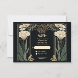 Elegant Mörk Art nouveau OSA kort