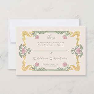 Elegant mörk Art Nouveau RSVP-kort OSA Kort