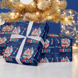 Elegant Mörk blått Guld Vattenfärgsvällning Papper Presentpapper