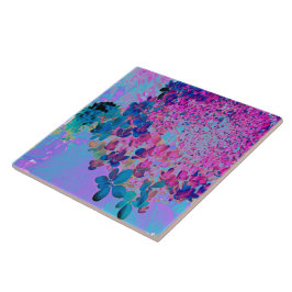 Elegant Mörk blått och Magenta Limelight Hydrangea Kakelplatta