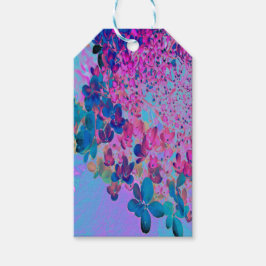 Elegant Mörk blått och Magenta Limelight Hydrangea Presentetikett