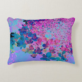 Elegant Mörk blått och Magenta Limelight Hydrangea Prydnadskudde