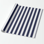 Elegant Mörk Blått och vitt stripe Mönster Presentpapper<br><div class="desc">Enkelt marint blått rand som slår pappert - perfekt för bröllop,  möhippor och födelsedagar.</div>