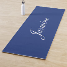 Elegant Mörk blått Personligen Namn Yoga Mat