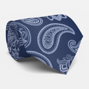 Elegant mörk - blåttpaisley mönster slips