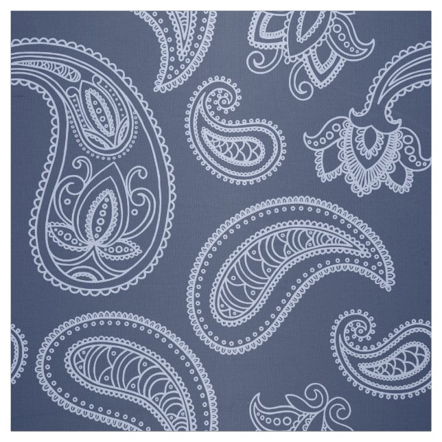 Elegant mörk - blåttpaisley mönster tyg (Provkarta)