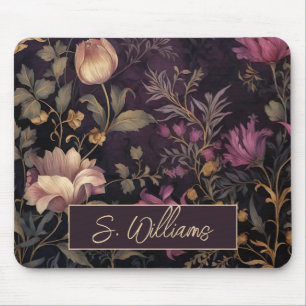 elegant mörk blomma mönster med namn musmatta
