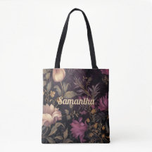 elegant mörk blomma mönster med namn