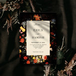 Elegant Mörk Blommigt Bröllop Inbjudningar<br><div class="desc">Brölloksinbjudan för Blommigt av elegantens Mörk</div>